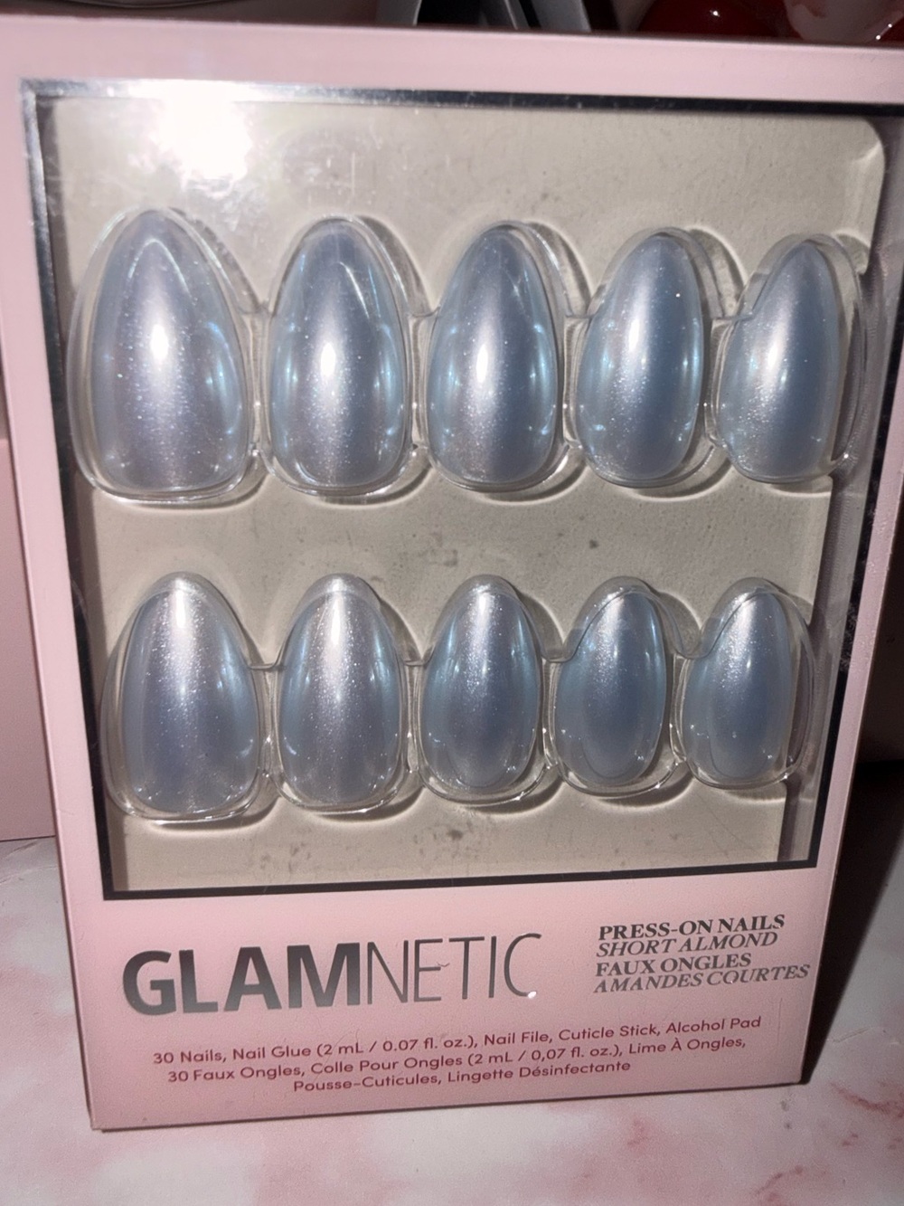 Glamnetic “Something Blue” Short Almond press on nails